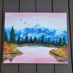Mountain View Acrylic Painting (Handmade)